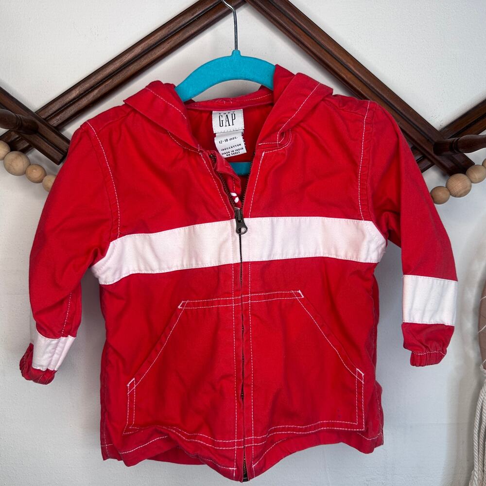Vintage BabyGap Red Stripe Hoodie Jacket